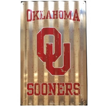 Oklahoma Sooners Corrugated Metal Sign