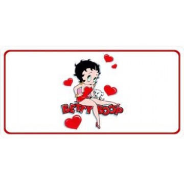 Betty Boop On White Photo License Plate 