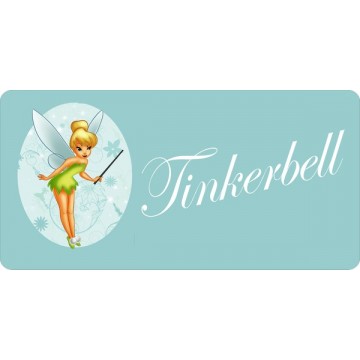 Tinkerbell On Light Green Photo License Plate 