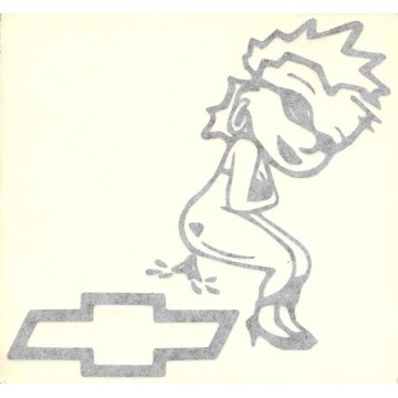 Mrs. Hobbs On Chevy Black 4" x 4" Decal