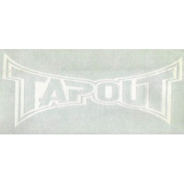 Tapout  White 9" x 4" Decal
