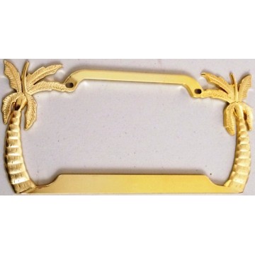 Palm Trees Gold License Plate Frame