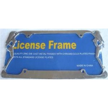 Twin Ladies Chrome License Plate Frame
