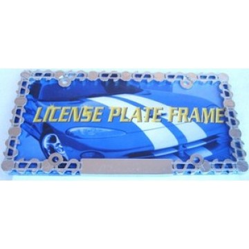 Dollar Signs Chrome License Plate Frame