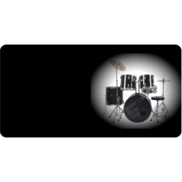 Offset Drum Set Photo License Plate 