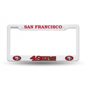 San Francisco 49ers White Plastic License Plate Frame