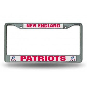 New England Patriots Retro Logo Chrome License Plate Frame