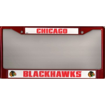 Chicago Blackhawks Red Metal License Plate Frame