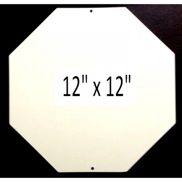 White Dye Sublimation Aluminum Octagon "Stop Sign" Blanks 