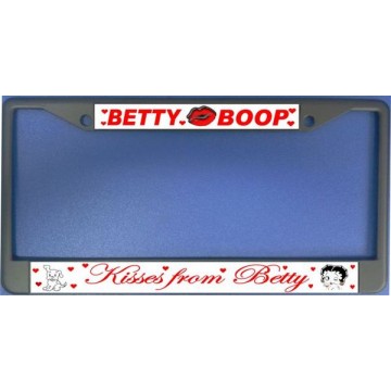 Kisses From Betty Chrome License Plate Frame 