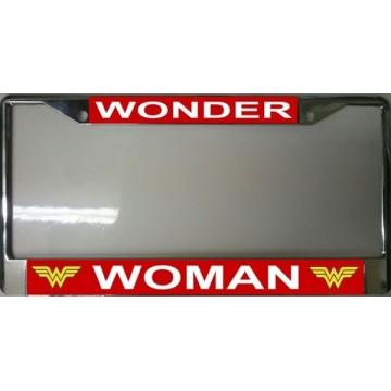 Wonder Woman Chrome License Plate Frame 