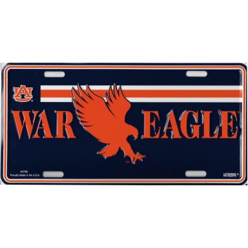 Auburn Tigers War Eagle Metal License Plate