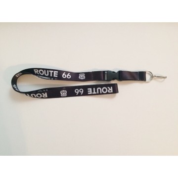 Route 66 Black Lanyard With Detachable Key Ring