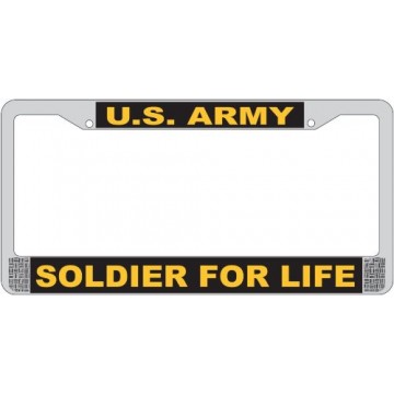 U.S. Army Soldier for Life Chrome License Plate Frame