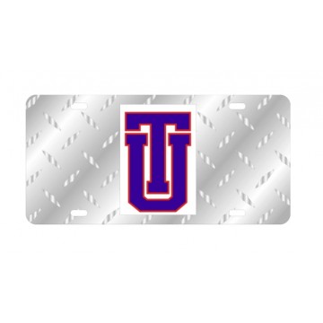 University Of Tulsa Logo Silver Diamond Laser License Plate