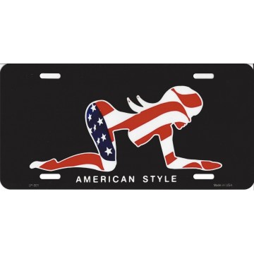 Mudflap Girl American Style Metal License Plate