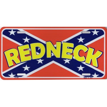 Redneck Confederate Flag License Plate  