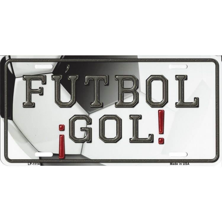 Futbol Gol Soccer Metal License Plate