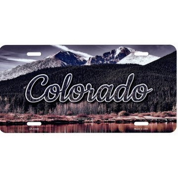Colorado Scenic Background Metal License Plate