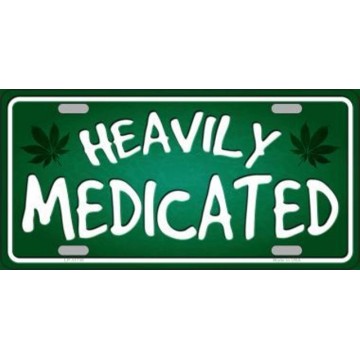 Heavily Medicated Metal License Plate
