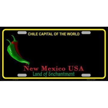 New Mexico Blank Black State Metal License Plate