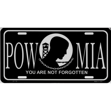 POW MIA You Are Not Forgotten Metal License Plate