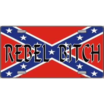 Rebel Bitch Confederate Metal License Plate