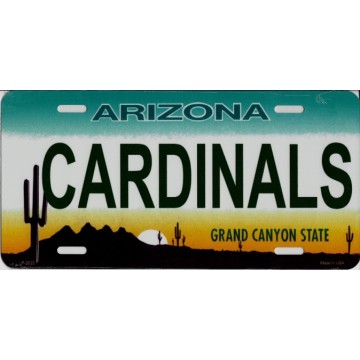 Arizona State Look A Like Cardinals Metal License Plate