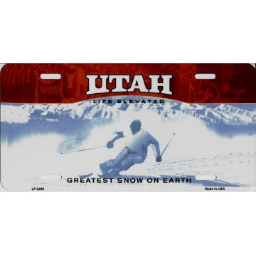 Utah Life Elevated Metal License Plate