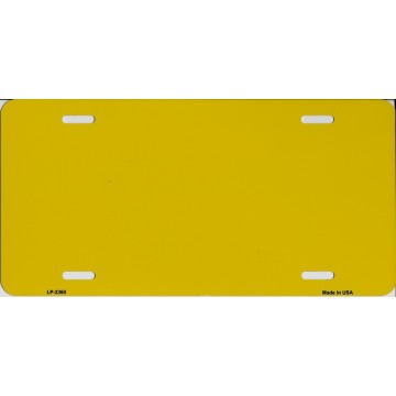 Yellow Solid Blank Metal License Plate
