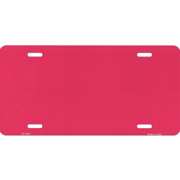 Pink Solid Background Metal License Plate