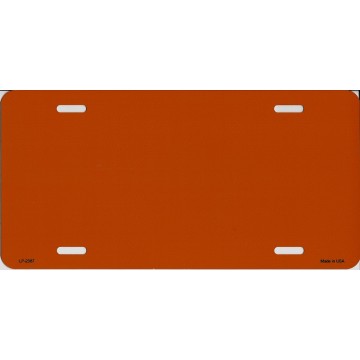 Orange Solid Blank Metal License Plate