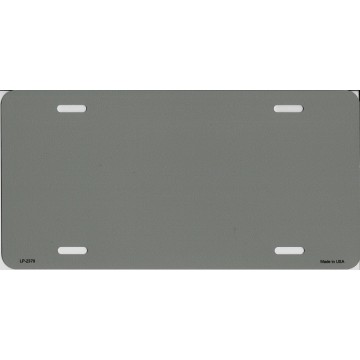 Gray Solid Blank Metal License Plate