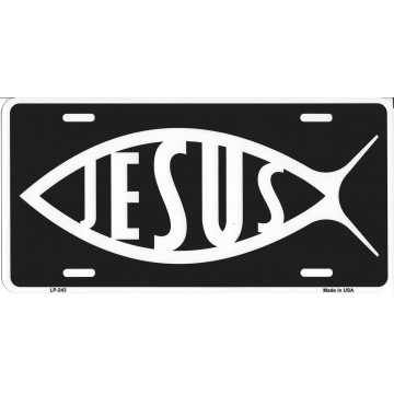 Jesus Fish Metal License Plate 