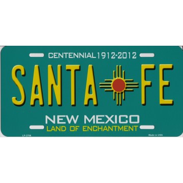 New Mexico Santa Fe Metal License Plate