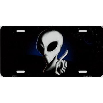 Alien Metal License Plate