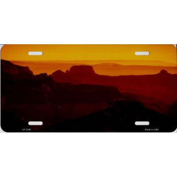Canyon At Sunset Metal License Plate