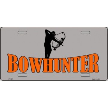 Bow Hunter Metal License Plate 