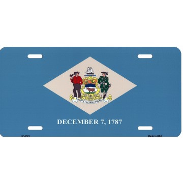 Delaware State Flag Metal License Plate