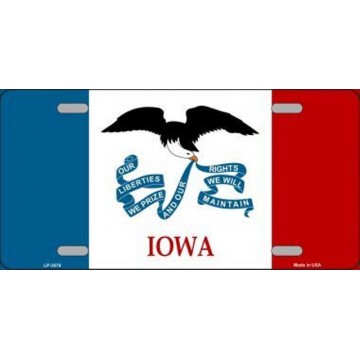 Iowa State Flag Metal License Plate