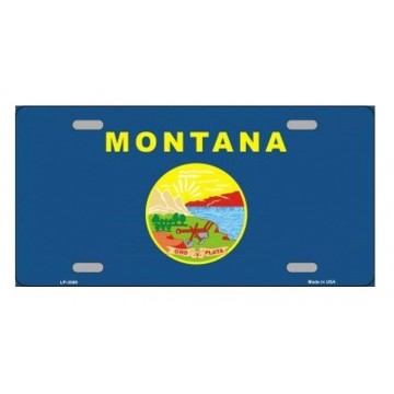 Montana State Flag Metal License Plate
