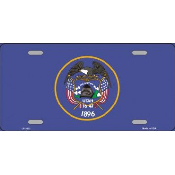 Utah State Flag Metal License Plate
