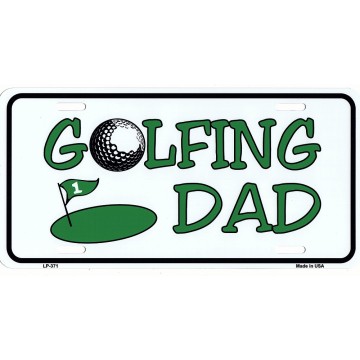 Golfing Dad Metal License Plate
