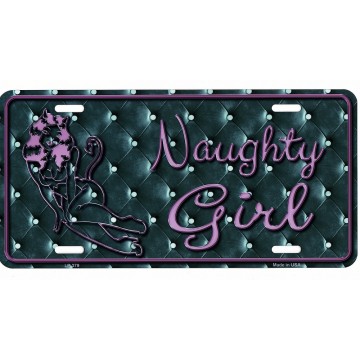 Naughty Girl Metal License Plate
