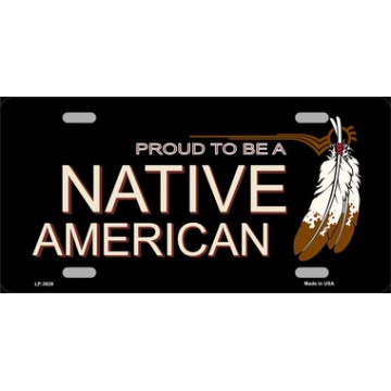 Proud To Be A Native American Metal License Plate 