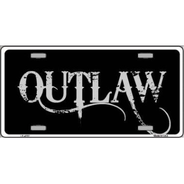 Outlaw Metal License Plate 