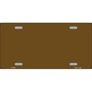 Brown Solid Background Metal License Plate