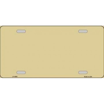 Tan Solid Background Metal License Plate