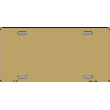 Gold Solid Background Metal License Plate