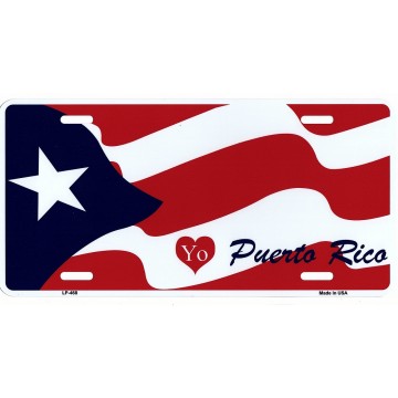 Puerto Rico Flag Metal License Plate